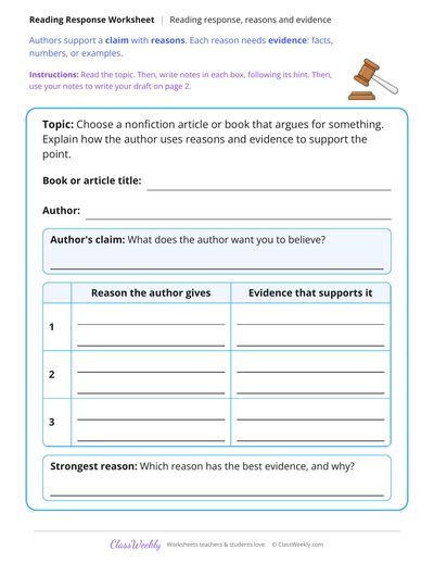 Author Reasons and Evidence Reading Response