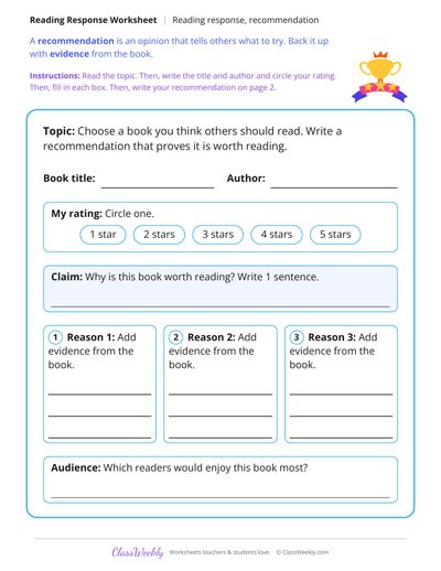 Book Recommendation With Evidence Reading Response
