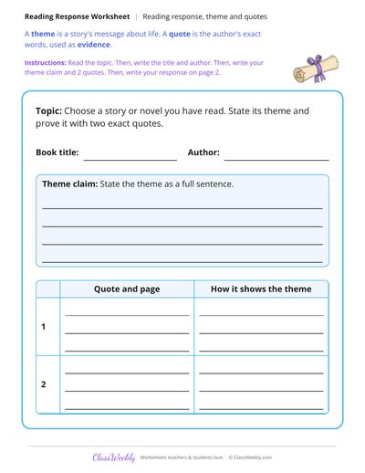 Theme Claim and Quotes Reading Response
