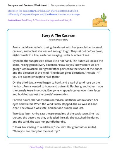 Compare Two Adventure Stories About Crossing a Desert