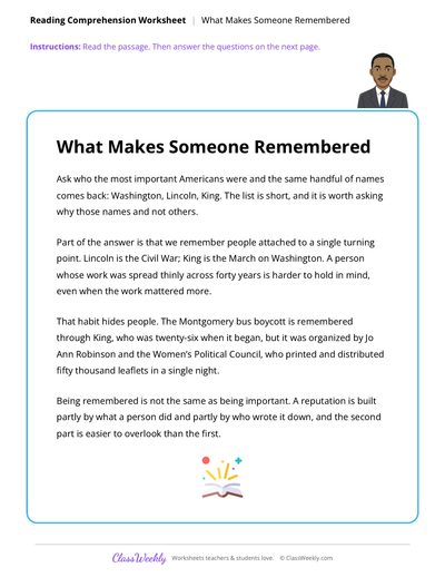 What Makes Someone Remembered