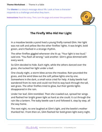 Theme of a Fable About a Firefly Who Hid Its Light