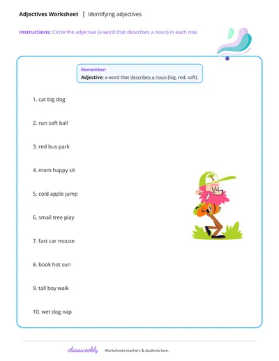 Identifying Adjectives
