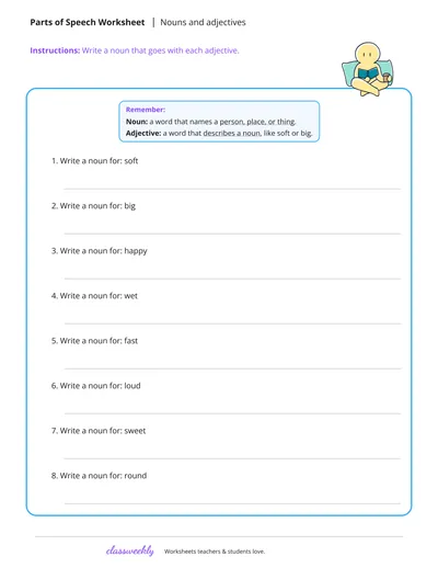 Nouns and adjectives