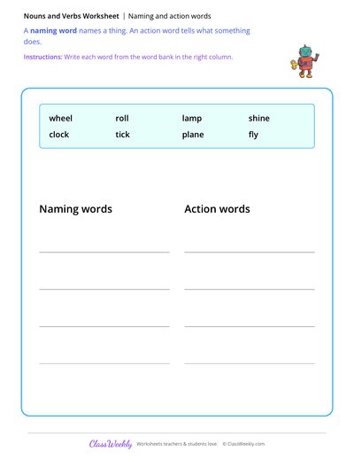 Naming and Action Words