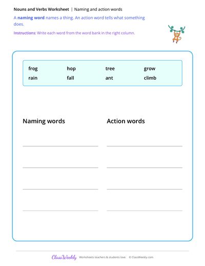 Naming and Action Words