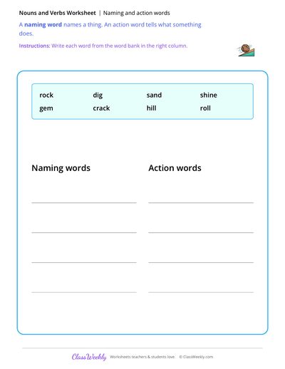 Naming and Action Words