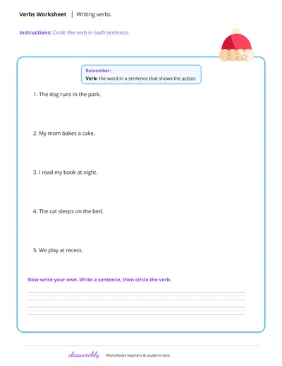 Writing verbs