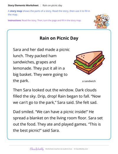 Rain on Picnic Day (Story Map)