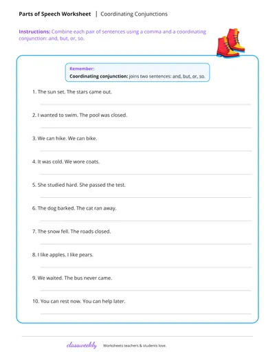 Coordinating conjunctions
