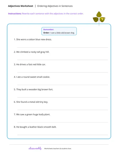 Ordering adjectives