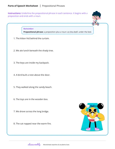 Prepositional phrases