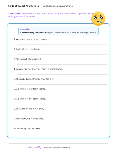 Subordinating conjunctions