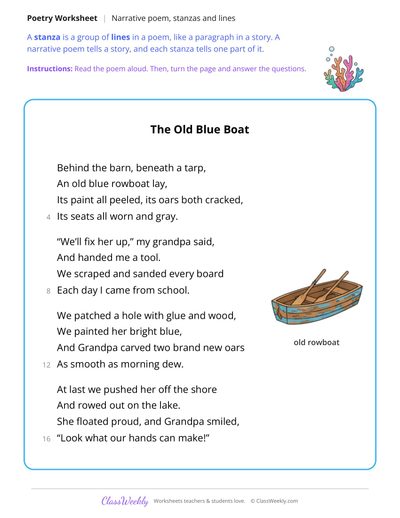 Read a Narrative Poem and Find the Stanzas