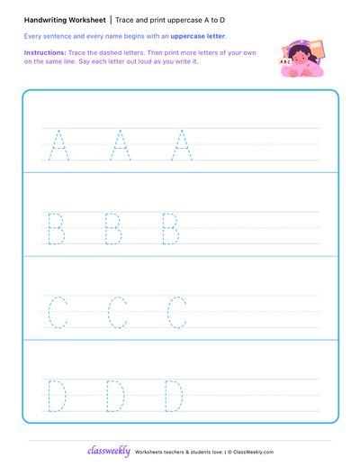 Trace and Print Uppercase A to Z
