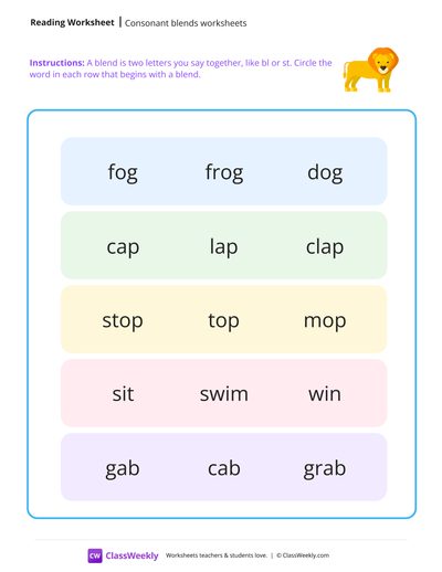 Consonant Blends