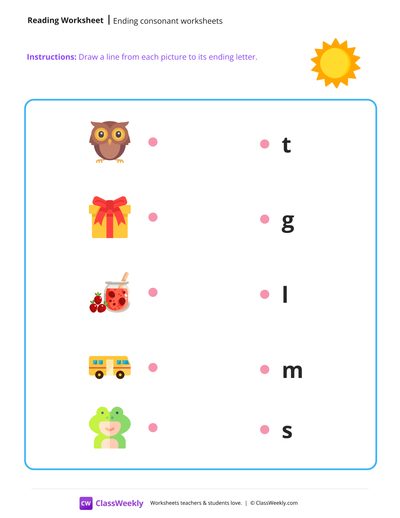 Ending Consonant Practice