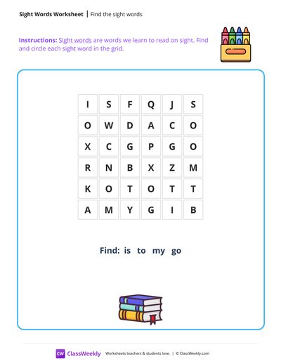 Finding Sight Words