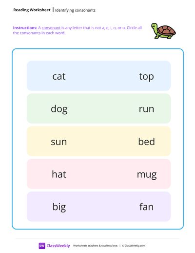 Identify Consonants