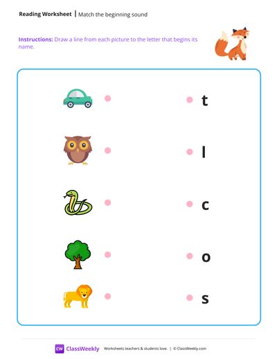 Match Beginning Sound