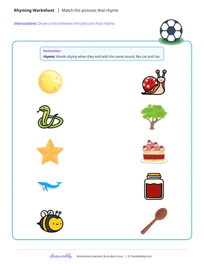 Match the pictures that rhyme