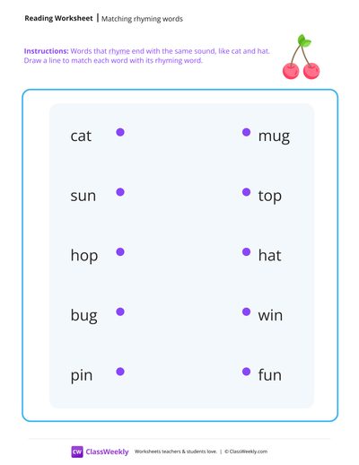 Match Rhyming Words