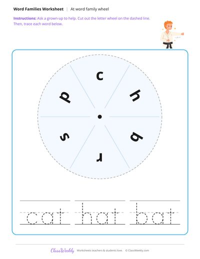At Word Family Wheel