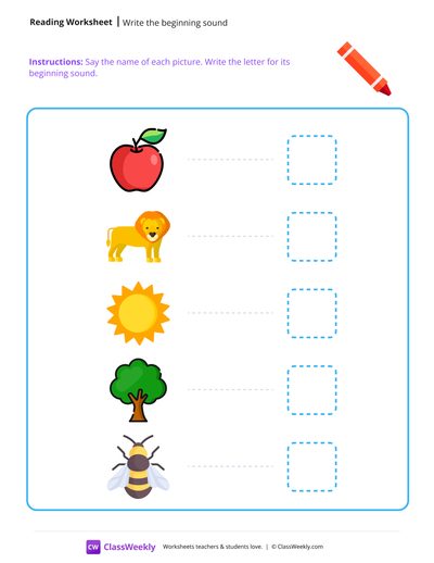 Write Beginning Sound