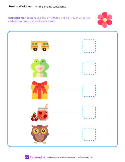 Writing Ending Consonants