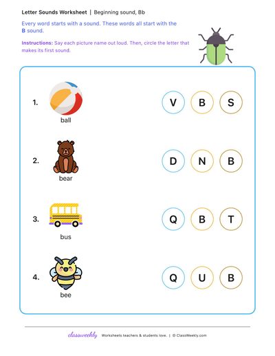 Beginning sounds
