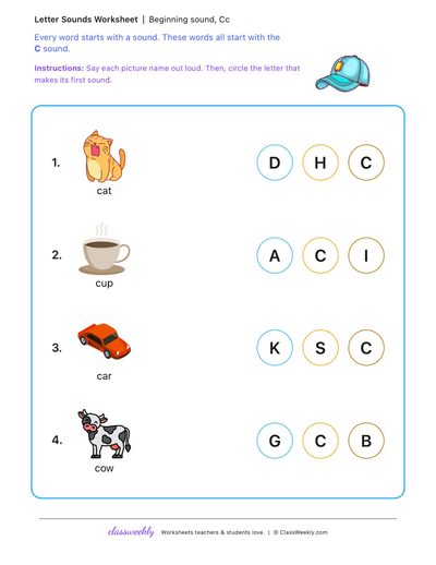 Beginning sounds
