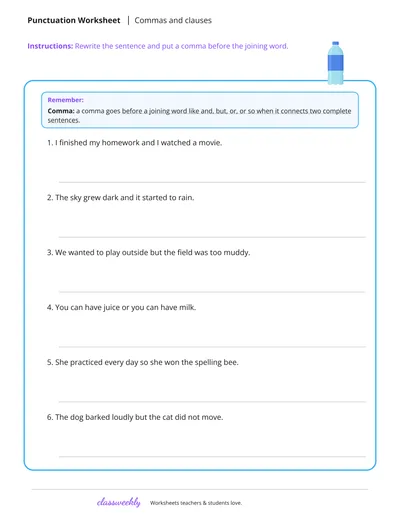 Using commas to join clauses