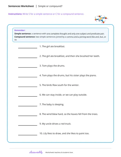 Simple or compound sentences