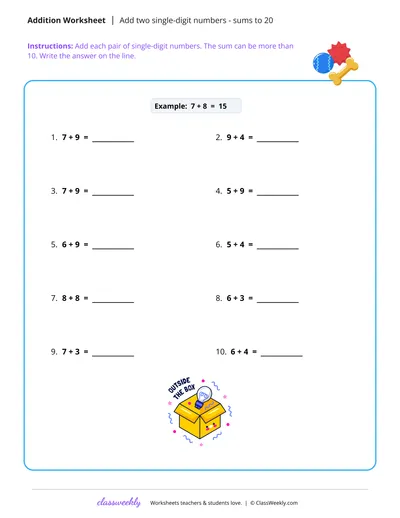 Add two 1-digit numbers