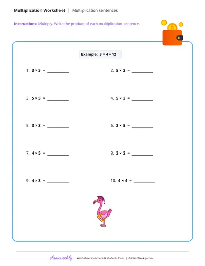 Multiplication sentences