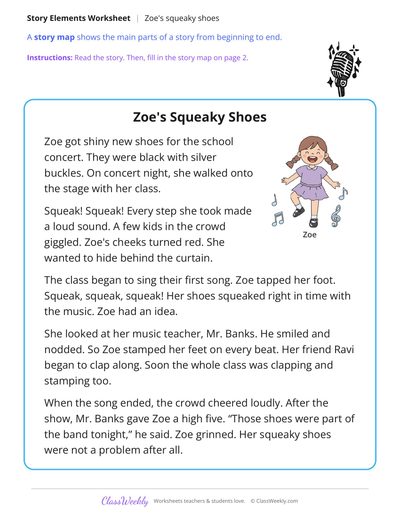 Zoe's Squeaky Shoes (Story Map)