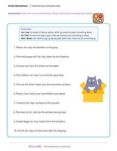 Commonly confused verbs