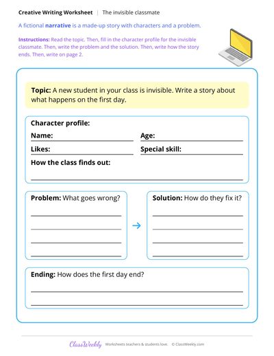 The Invisible Classmate Story Writing
