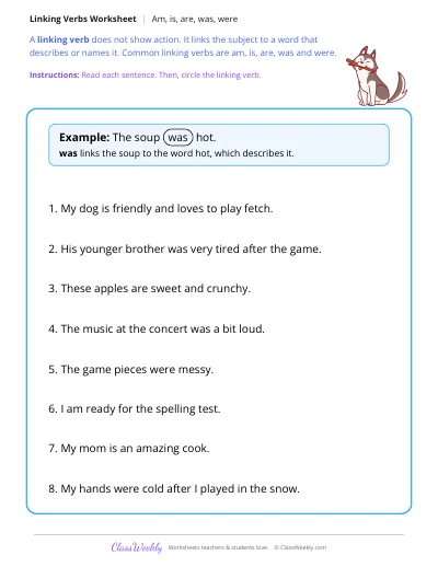 Linking verbs