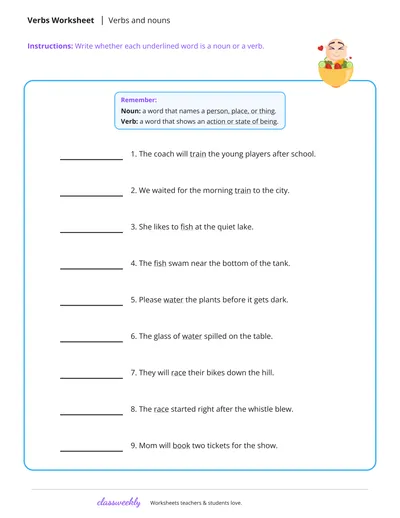 Verbs and nouns