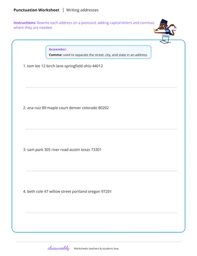 Writing addresses
