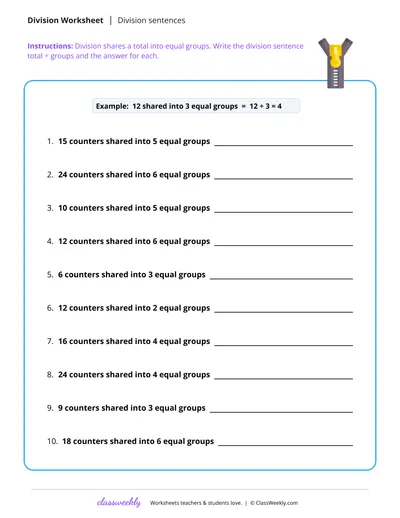 Division sentences