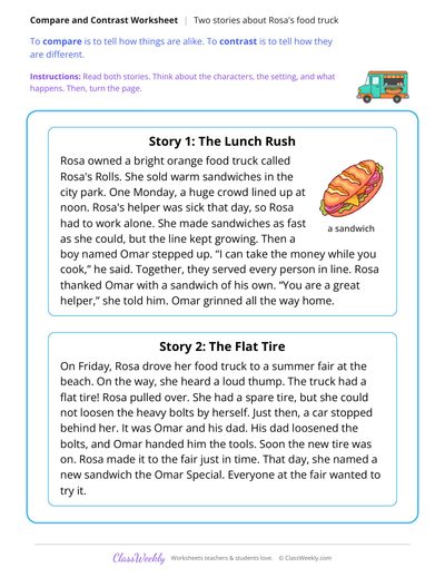 Compare Two Stories About Rosa's Food Truck