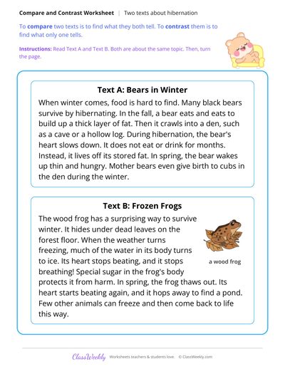 Compare Two Texts About Hibernation