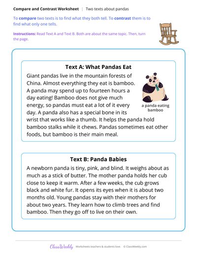 Compare Two Texts About Pandas