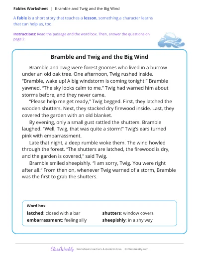 Bramble and Twig and the Big Wind