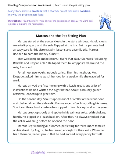 Marcus and the Pet Sitting Plan