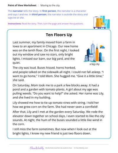 Point of View in a Story About Moving to the City