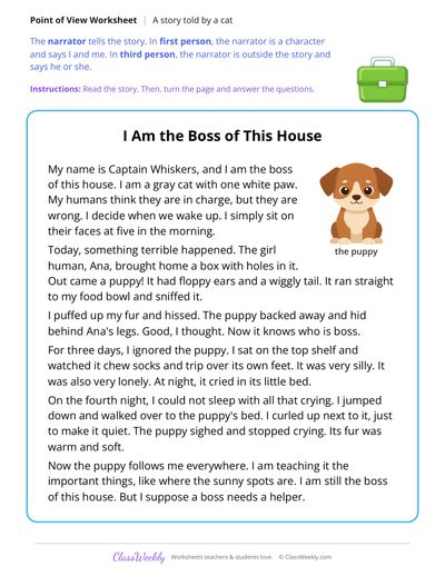 Point of View in a Story Told by a Cat