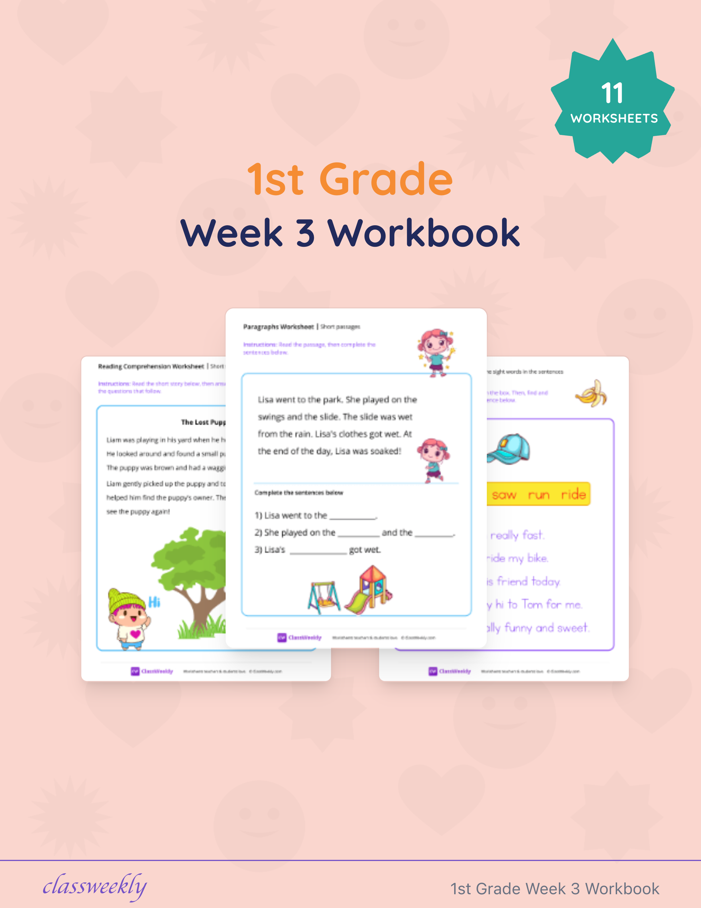 1st Grade Week 3 Workbook cover